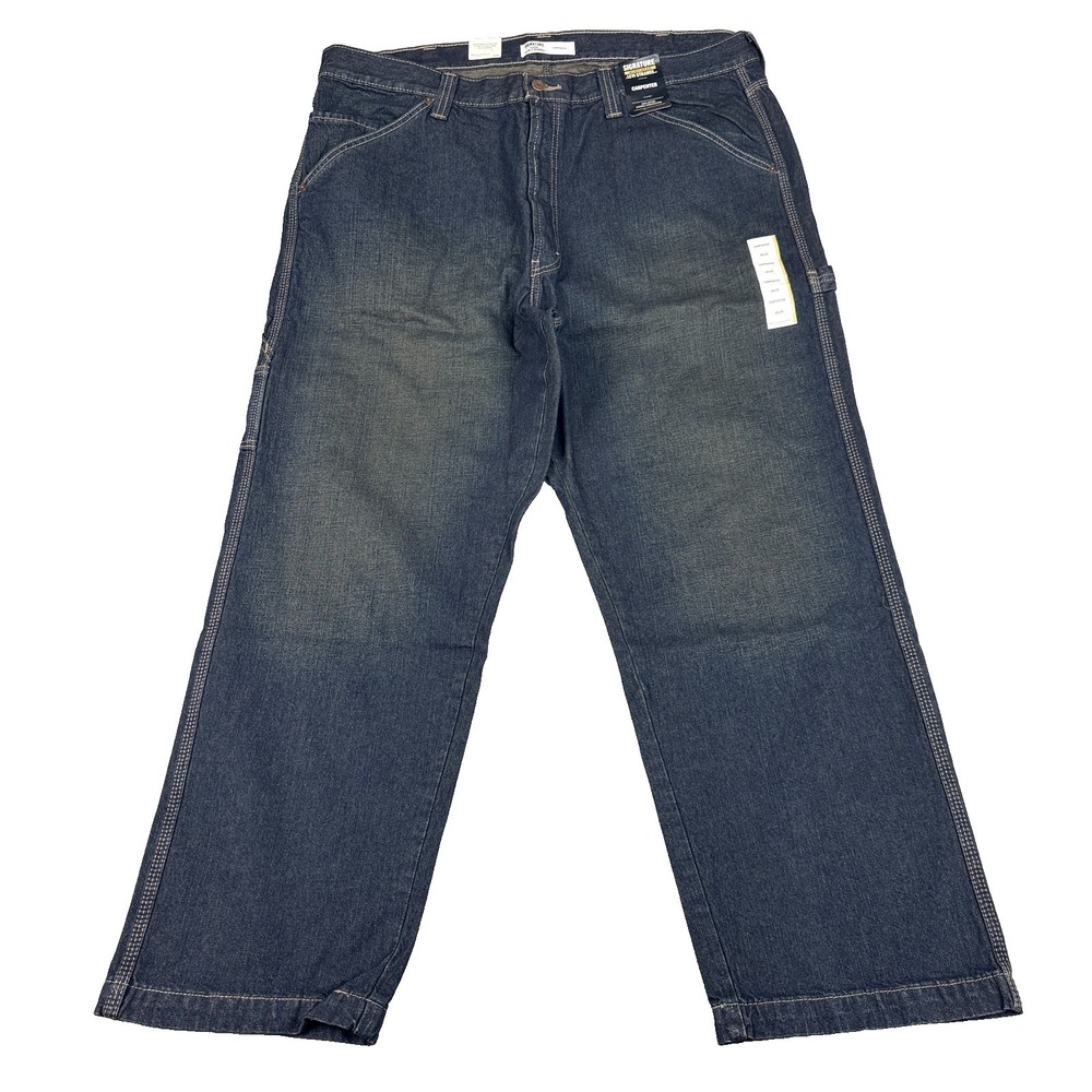 Signature Levi Strauss Carpenter Jeans Mens 42x30 Blue Workwear Denim Pants NWT‎